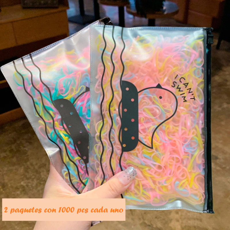 Ligas para cabello Infantil, 2000 PCS, Cinta de goma desechable para niñas, accesorio para el cabello femenino, tocado de anillo