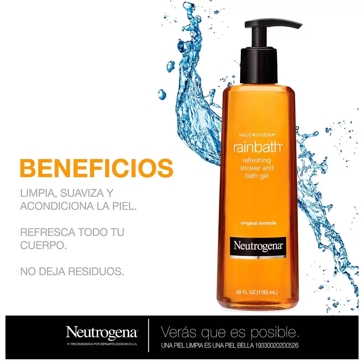 Jabón Líquido Corporal Neutrogena Rainbath De 1182ml. CST