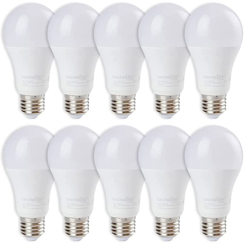 10 Focos Led 10w ahorrador para casa de 127v A19 Luz Fría 810lm