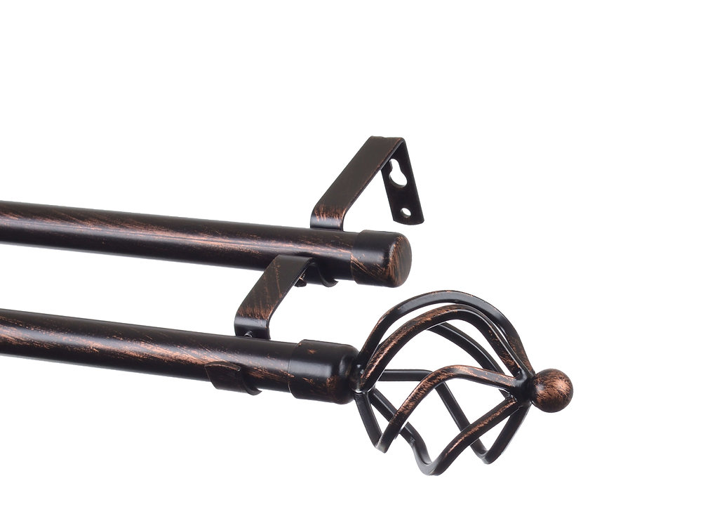 Cortinero Doble Expandible A Maximo 2m De Metal (Modelo Royal)