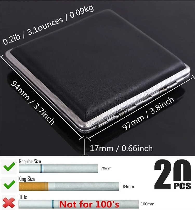 Cigarrera De Cuero Y Metal