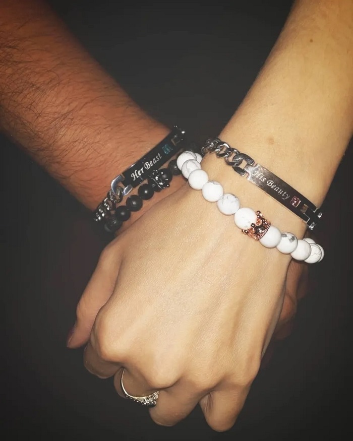 Pulseras Para Pareja Con Piedra Buda Corona Reyna