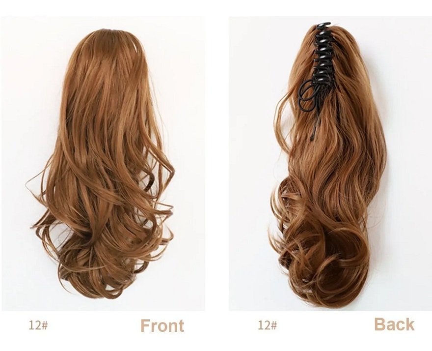 Coletas De Cabello Natural De Extensión Con Clip Cafe Claro