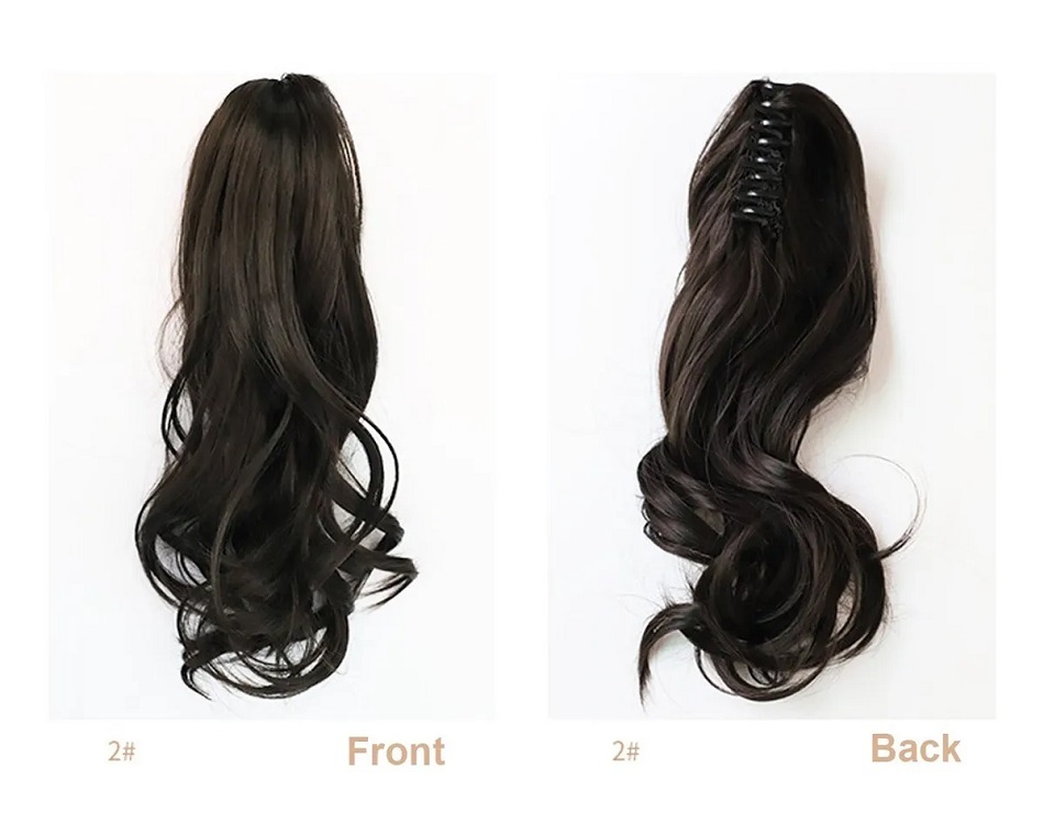 Coletas De Cabello Natural De Extensión Con Clip Cafe Oscuro