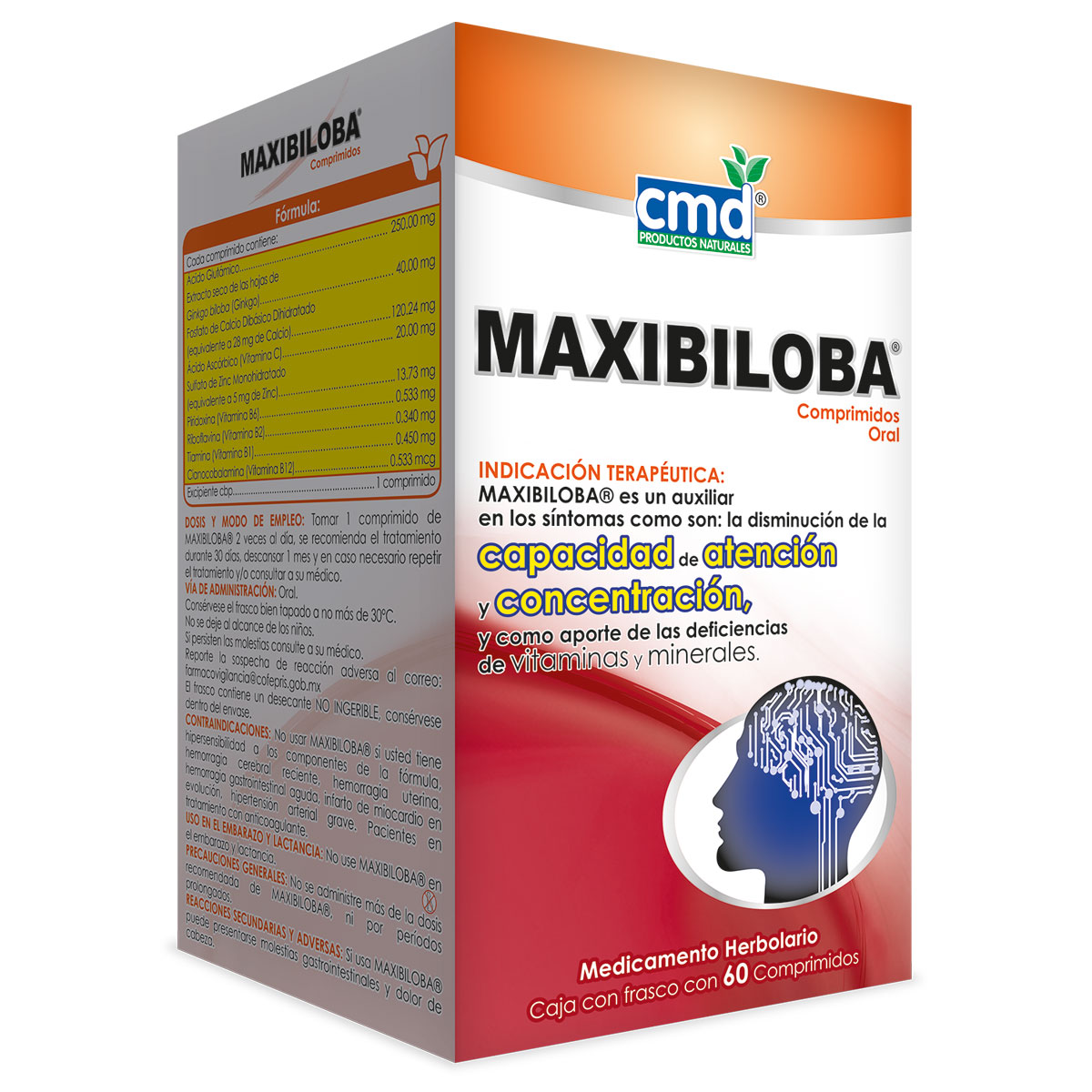 Maxibiloba, 60 Comprimidos, Capacidad de Atencion y Concentracion
