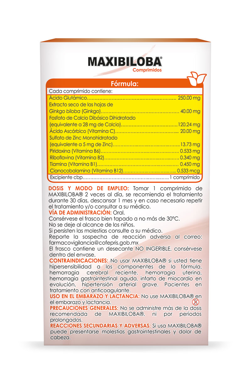 Maxibiloba, 60 Comprimidos, Capacidad de Atencion y Concentracion