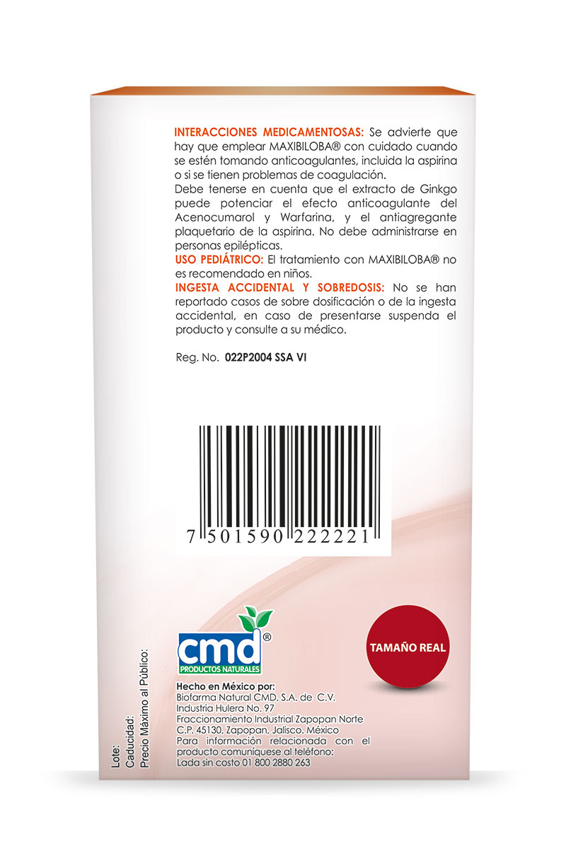 Maxibiloba, 60 Comprimidos, Capacidad de Atencion y Concentracion