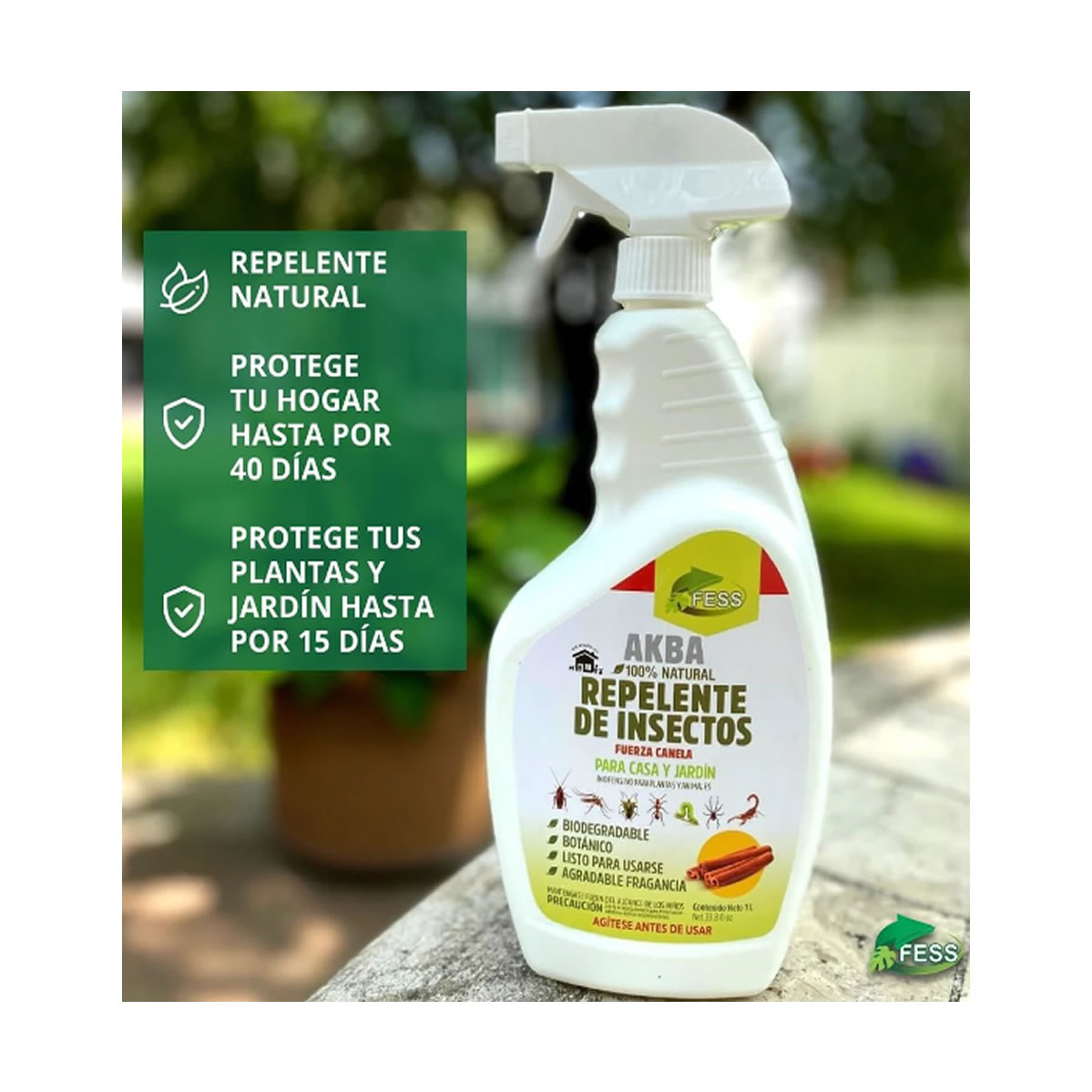 Repelente De Insectos Para Casa Y Jardín Fess Akba 4.78 Lt.