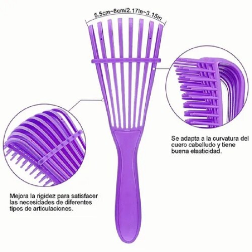 Cepillo Para Cabello Desenredar El Cabello Rizado Mujeres Violeta