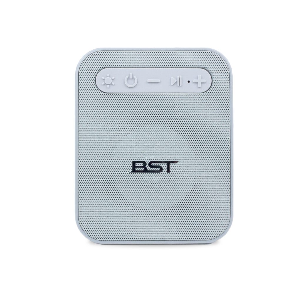 Bocina Bluetooth Portátil Radio FM, Micro SD BST QUVE Gris