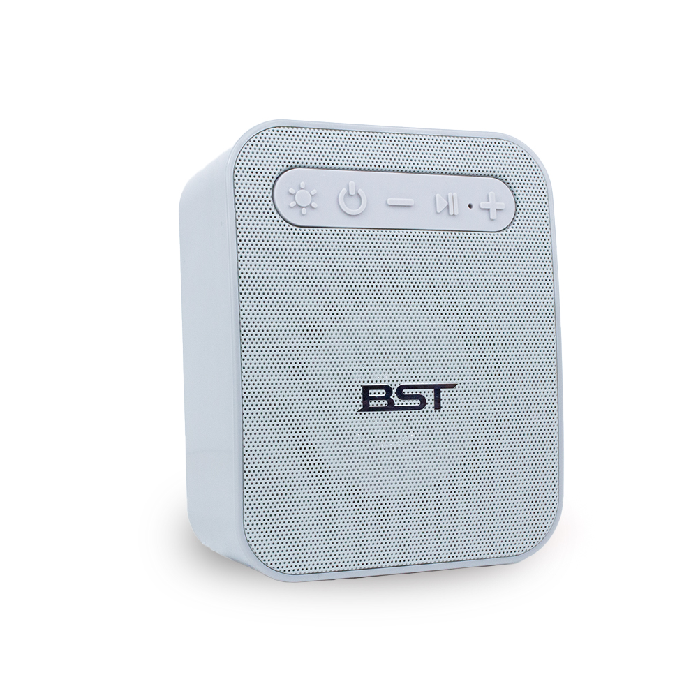 Bocina Bluetooth Portátil Radio FM, Micro SD BST QUVE Gris