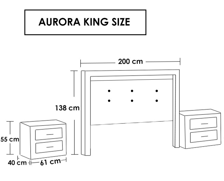 Recamara Aurora King Size 3 Piezas - Gris - Kessa
