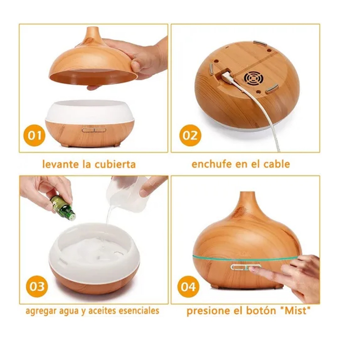 Difusor De Aromaterapia Gran Volumen Aceites Esenciales
