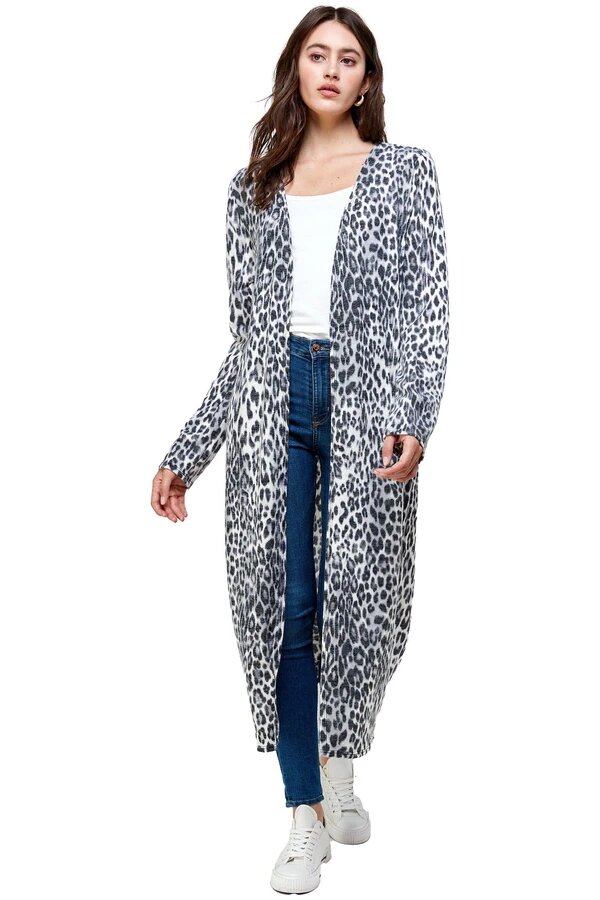 Cardigan Leopardo Maxi Largo Extra Suave Miley