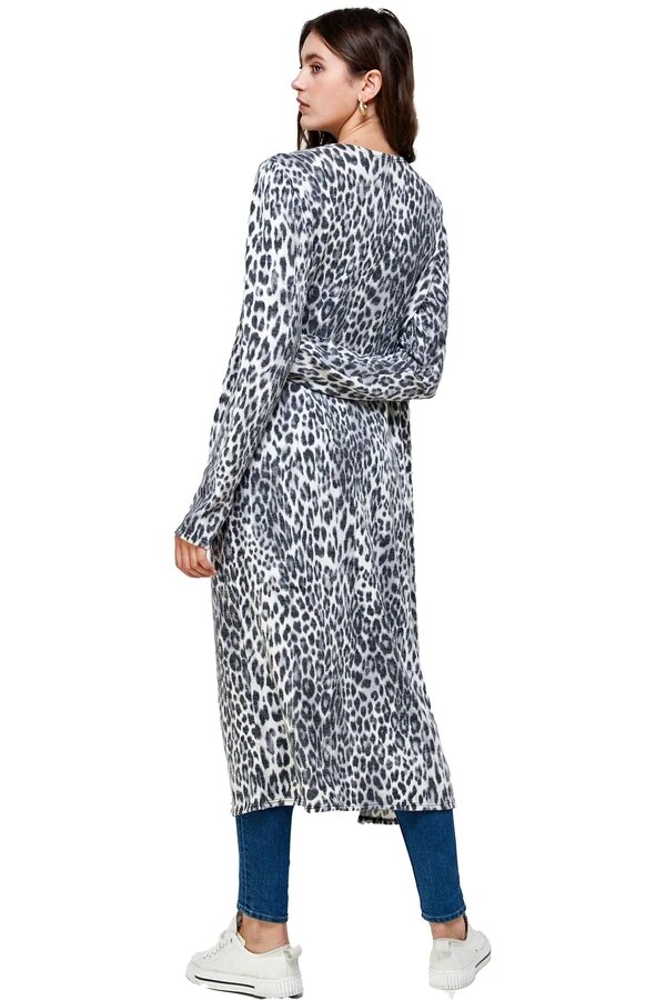 Cardigan Leopardo Maxi Largo Extra Suave Miley