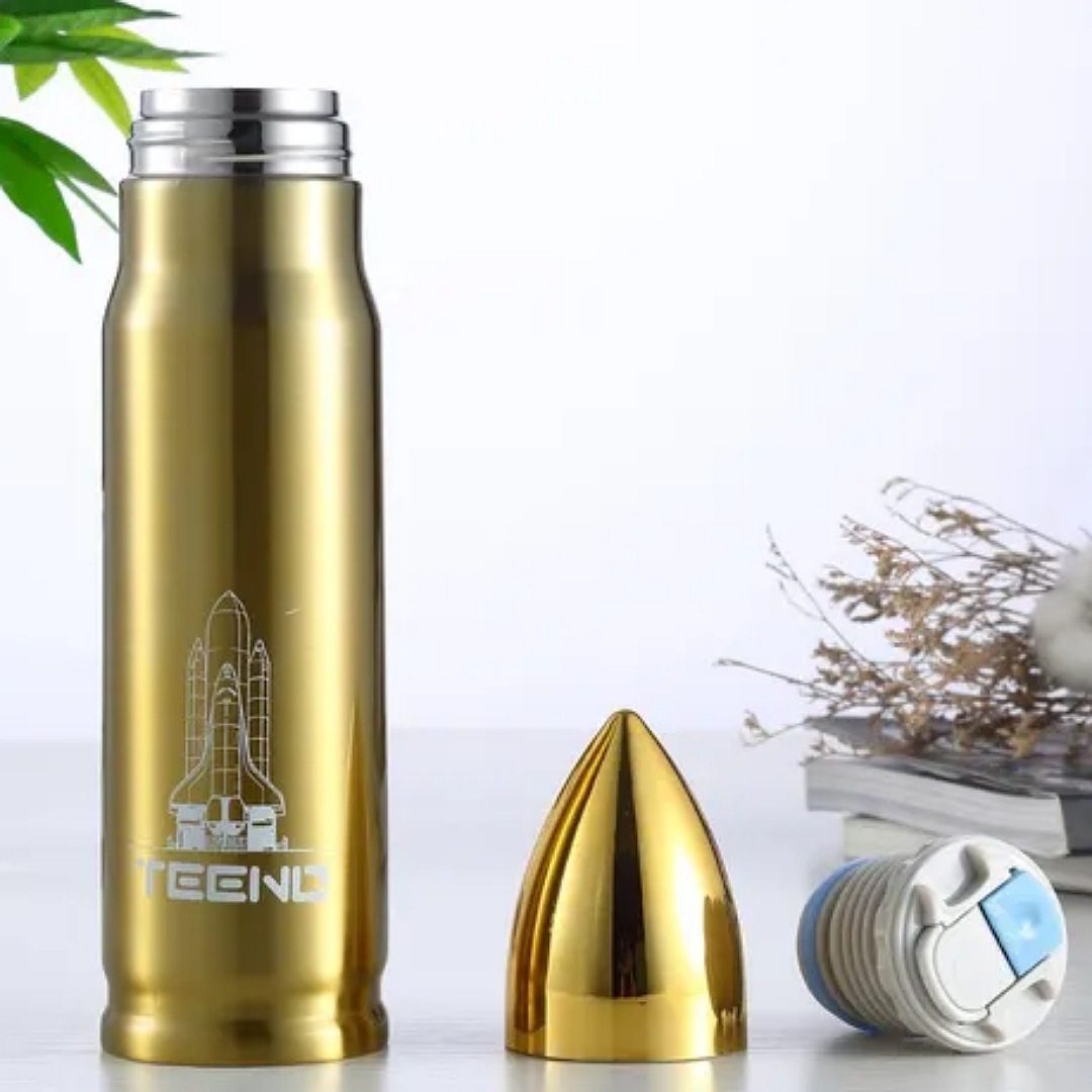 Termo En Forma De Bala De Acero Inoxidable Con Dosificador