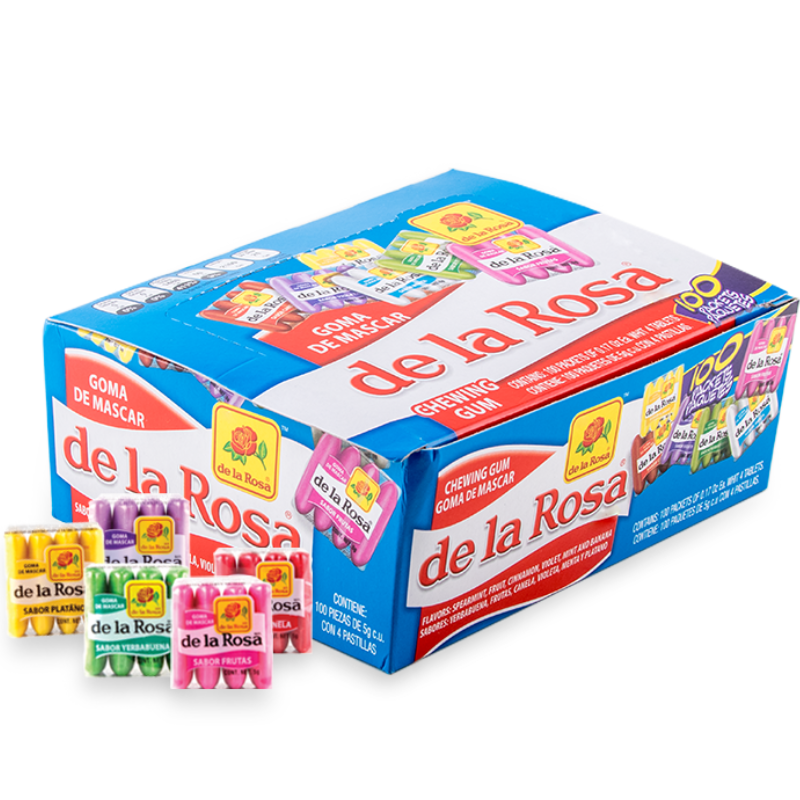 Chicle 4 pastillas 100 piezas