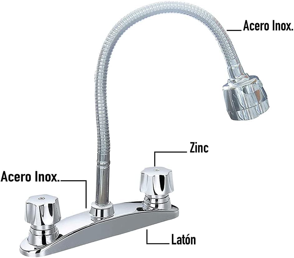Tarja con Escurridero (Izquierda) Con Mezcladora Flexible Para Fregadero y Todo lo Necesario para Instalación.