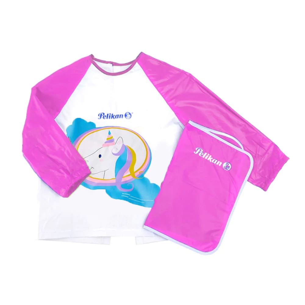 Kit Pelikan Bata Manga Larga Con Mantel De Arte Color Rosa