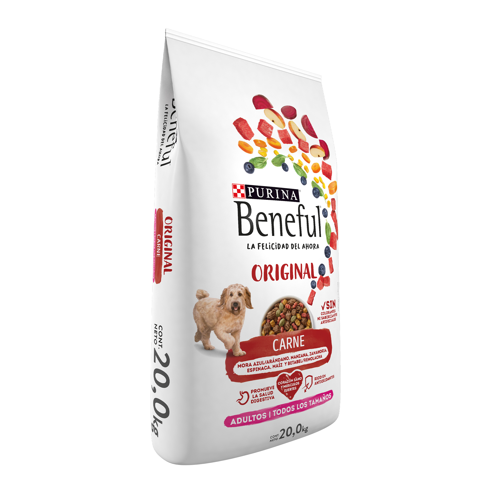 Purina Beneful Alimento seco Adulto, todos los tamaños carne, bulto de 20kg