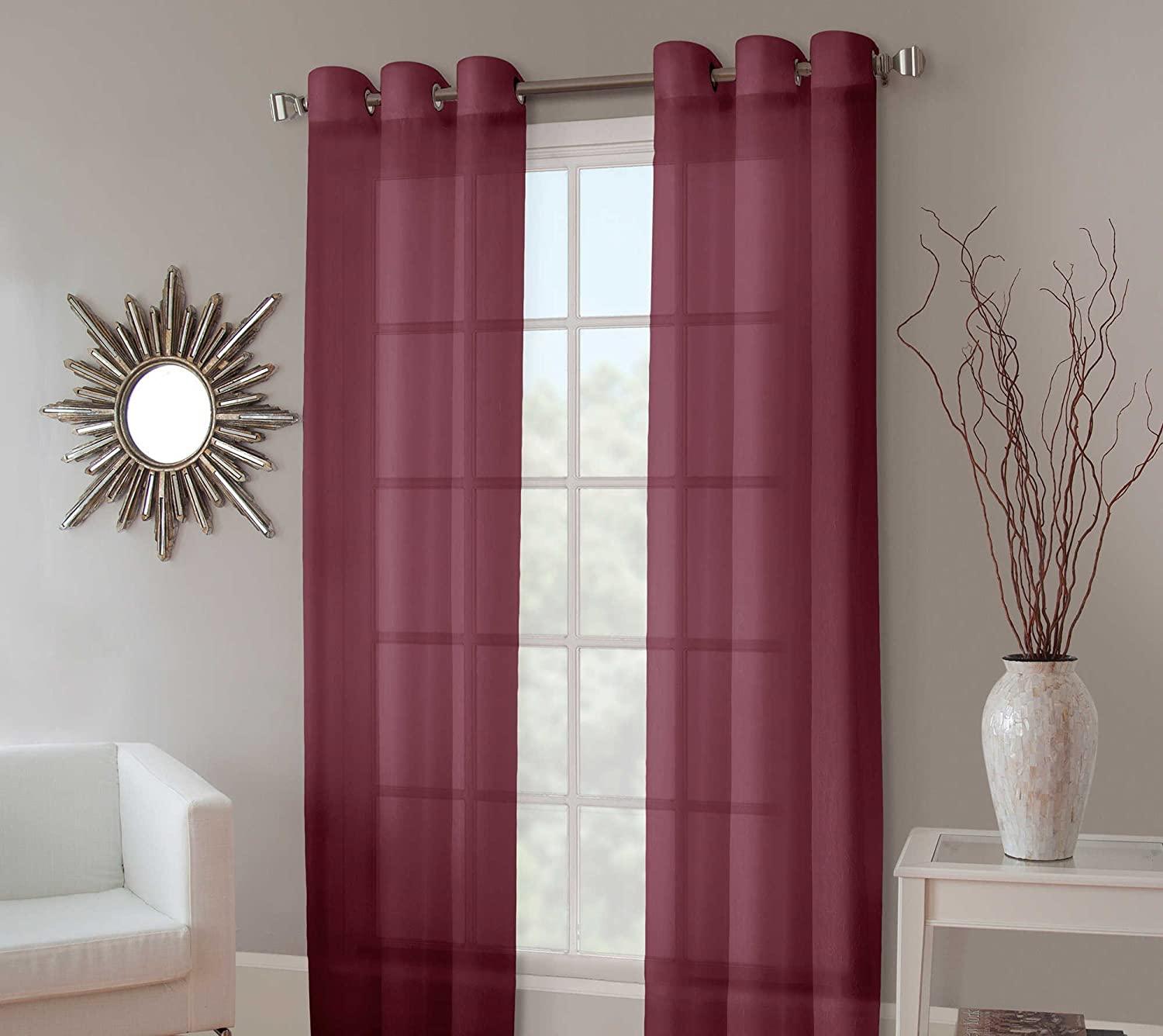 Cortina Traslucida Rubí 264cmancho X 213cmlargo En 2 Paneles