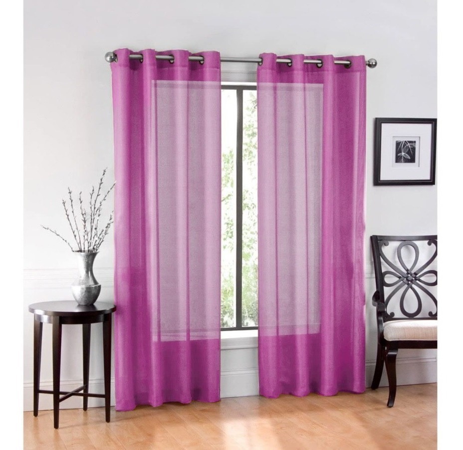 Cortina Traslucida Rubí 264cmancho X 213cmlargo En 2 Paneles