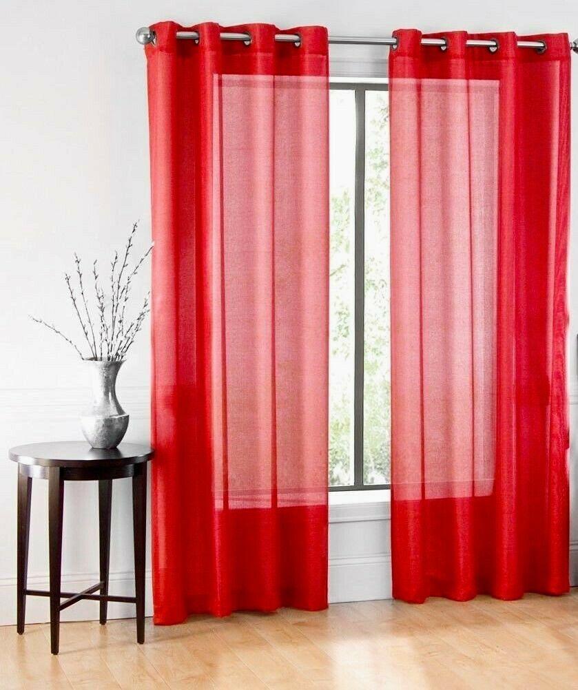 Cortina Traslucida Rubí 264cmancho X 160cmlargo En 2 Paneles