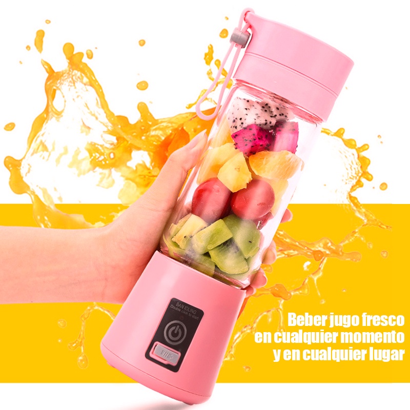 Vaso Licuadora Portátil USB Recargable Multifuncional Vaso Eléctrico Taza Mini Batidora para Fruta