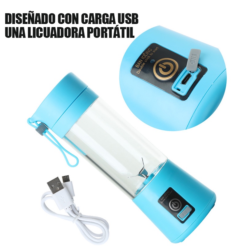 Vaso Licuadora Portátil USB Recargable Multifuncional Vaso Eléctrico Taza Mini Batidora para Fruta