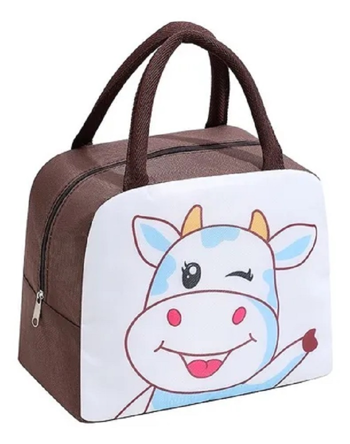 Lonchera Termica De Almuerzo Estilo Infantil Animalito Vaca