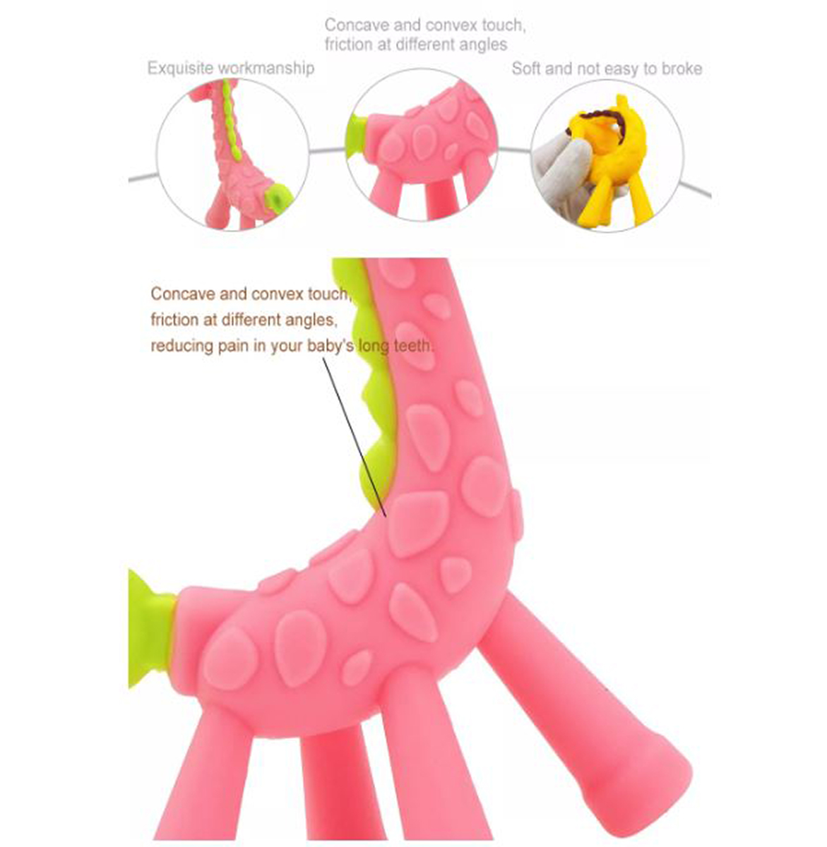 Mordedera para bebé forma Jirafa. Juguete de ayuda en la denticion del bebé