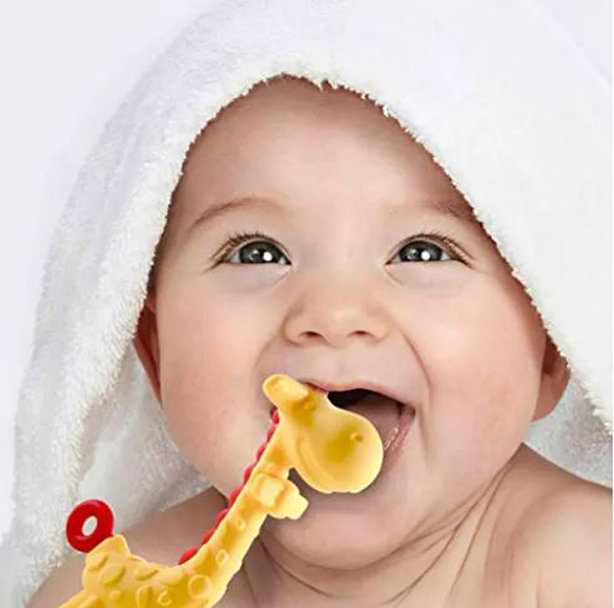 Mordedera para bebé forma Jirafa. Juguete de ayuda en la denticion del bebé