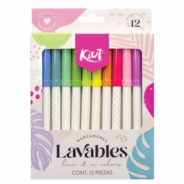 24 Plumones para Colorear Delgados Lavables Marcadores Kiut Norma