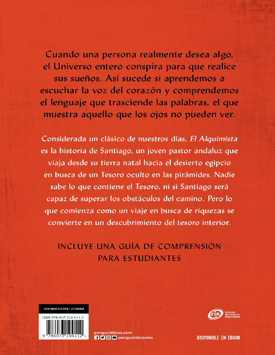 El Alquimista para estudiantes Autor COELHO PAULO. 