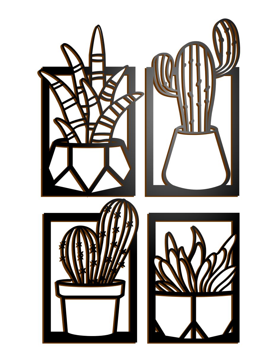 Cuadro Decorativo MDF "CACTUS"