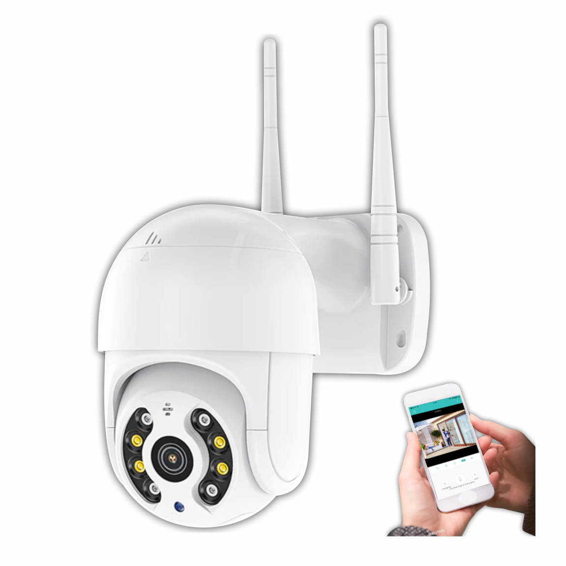 Camara Wifi Exterior Hd Giratoria 360 Tipo Domo Impermeable