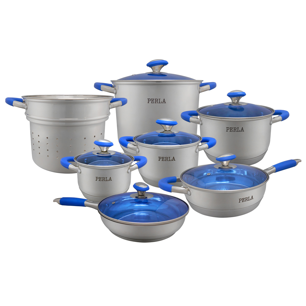 Batería de cocina Acero Inoxidable Perla Angie 13 pzas