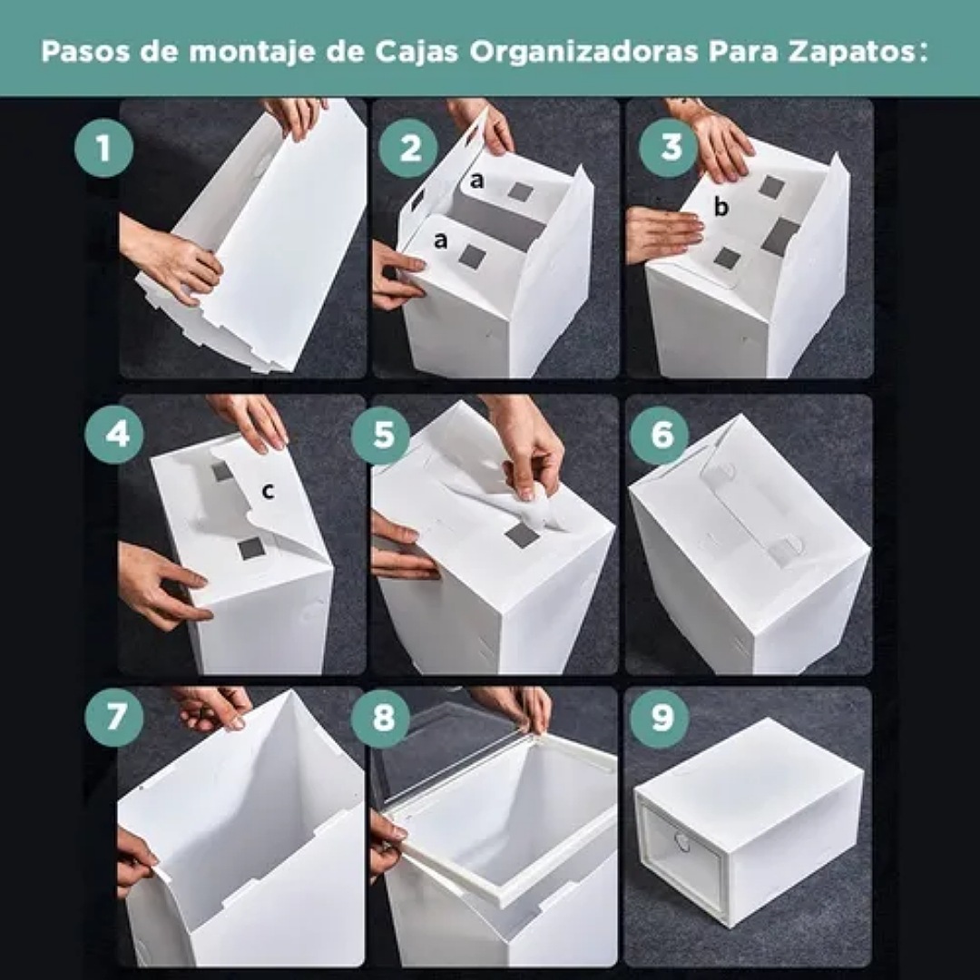 12 Piezas Cajas Organizadoras Apilables Para Zapatos