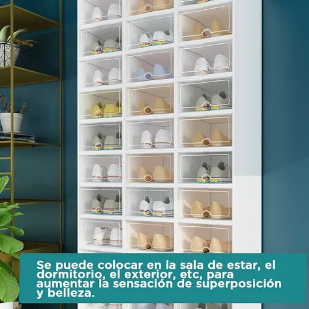 12 Piezas Cajas Organizadoras Apilables Para Zapatos