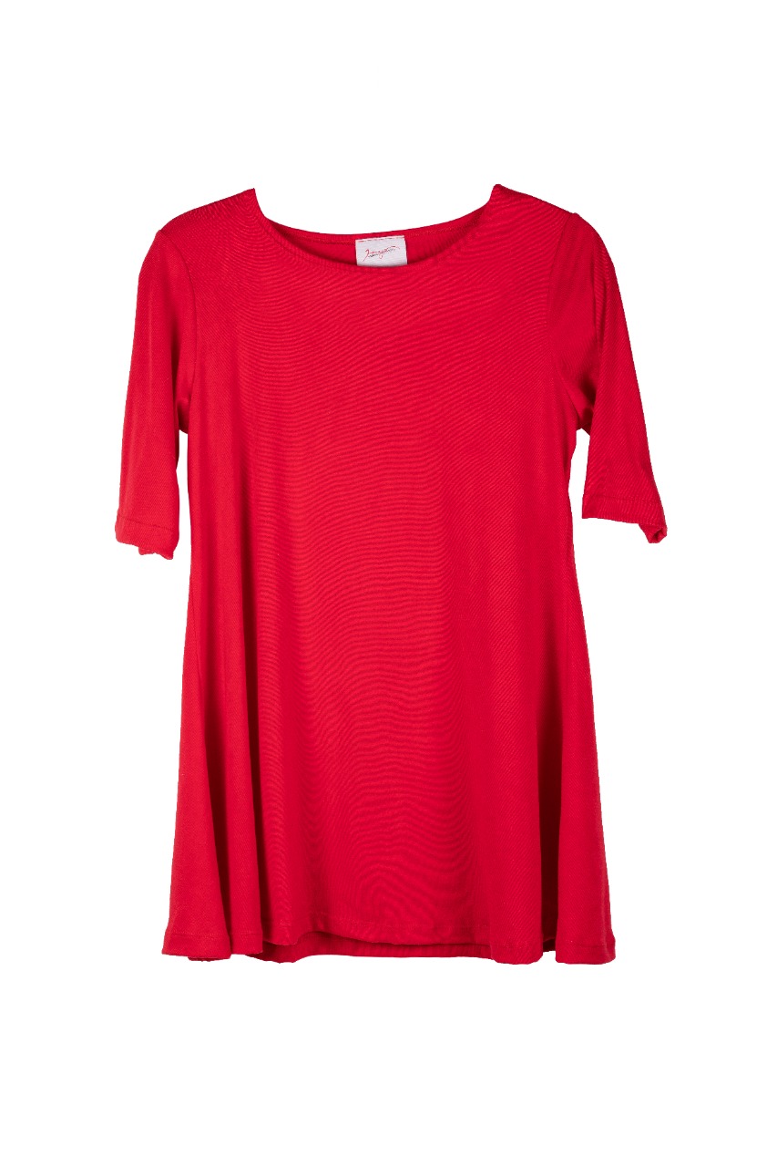 Blusa tipo túnica manga tres cuartos