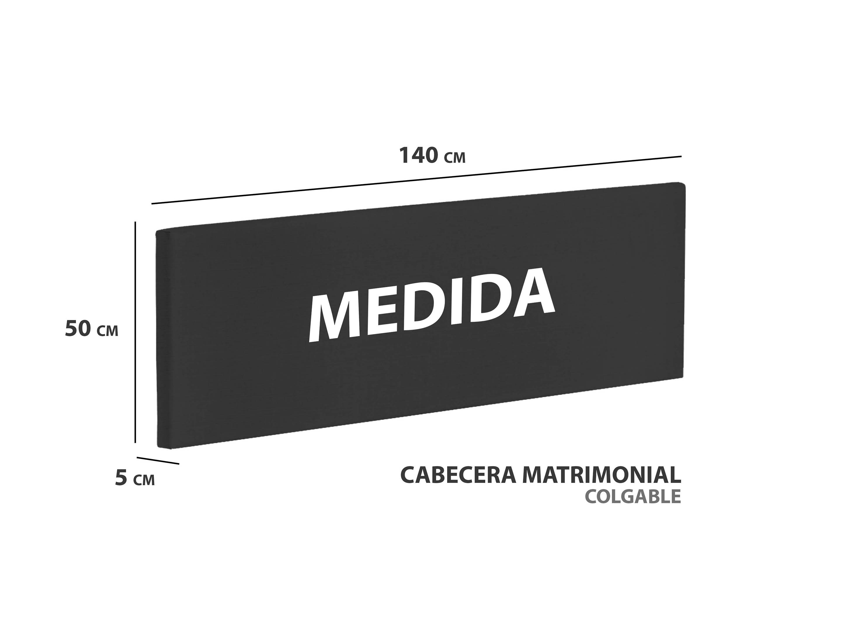 Cabecera Matrimonial Colgante Económica - Negro