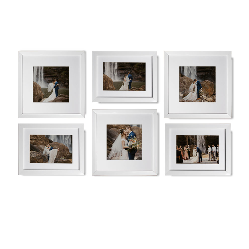 Set de 6 Marcos Decorativos con Marco blanco con cristal y marialuisa