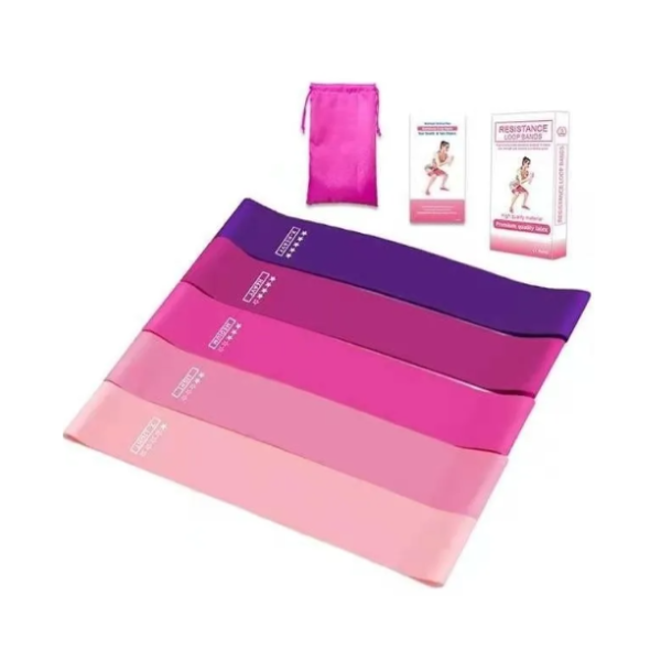 Ligas De Resistencia Set 5 Bandas De Latex Yoga Gym Fitness