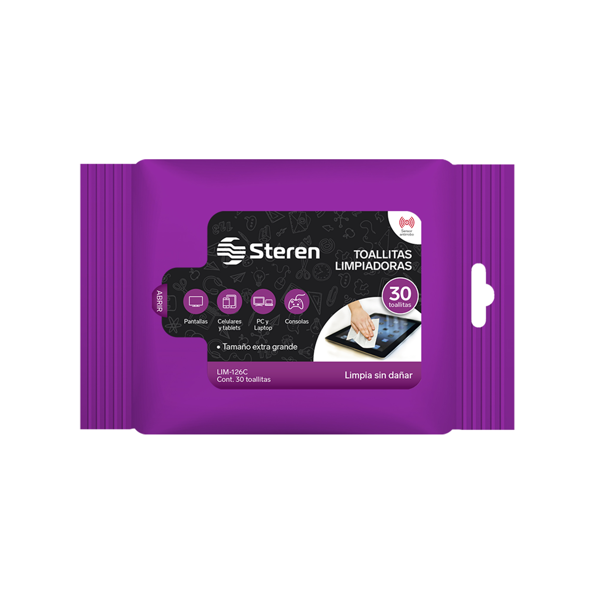 Toallas Limpiadoras para Pantallas 30 Piezas Steren Sin Estática LIM-126C
