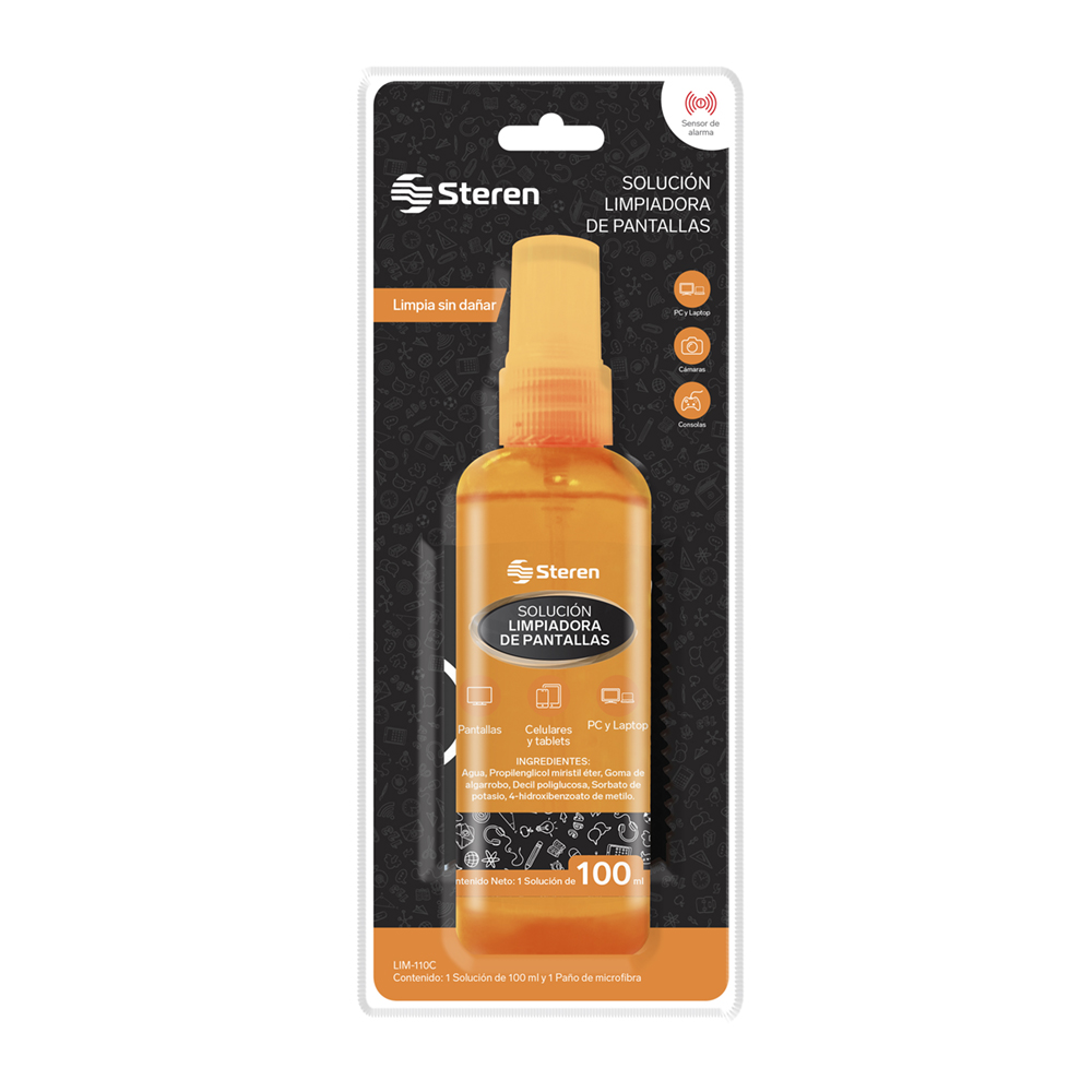 Limpiador para Pantallas con Paño Sin Estática Steren LIM-110C