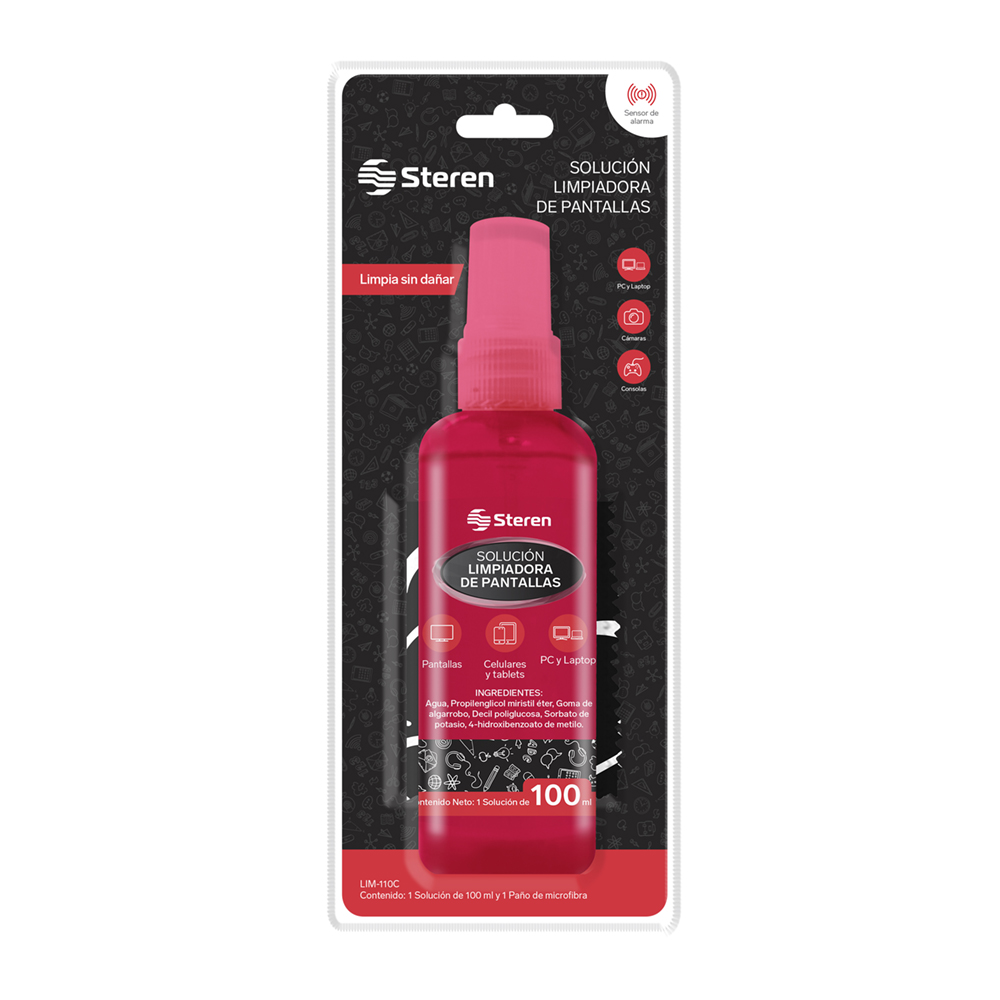 Limpiador para Pantallas con Paño Sin Estática Steren LIM-110C