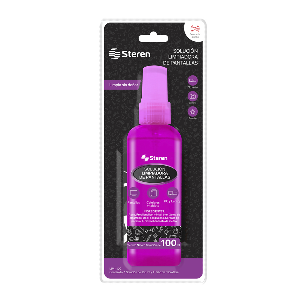 Limpiador para Pantallas con Paño Sin Estática Steren LIM-110C