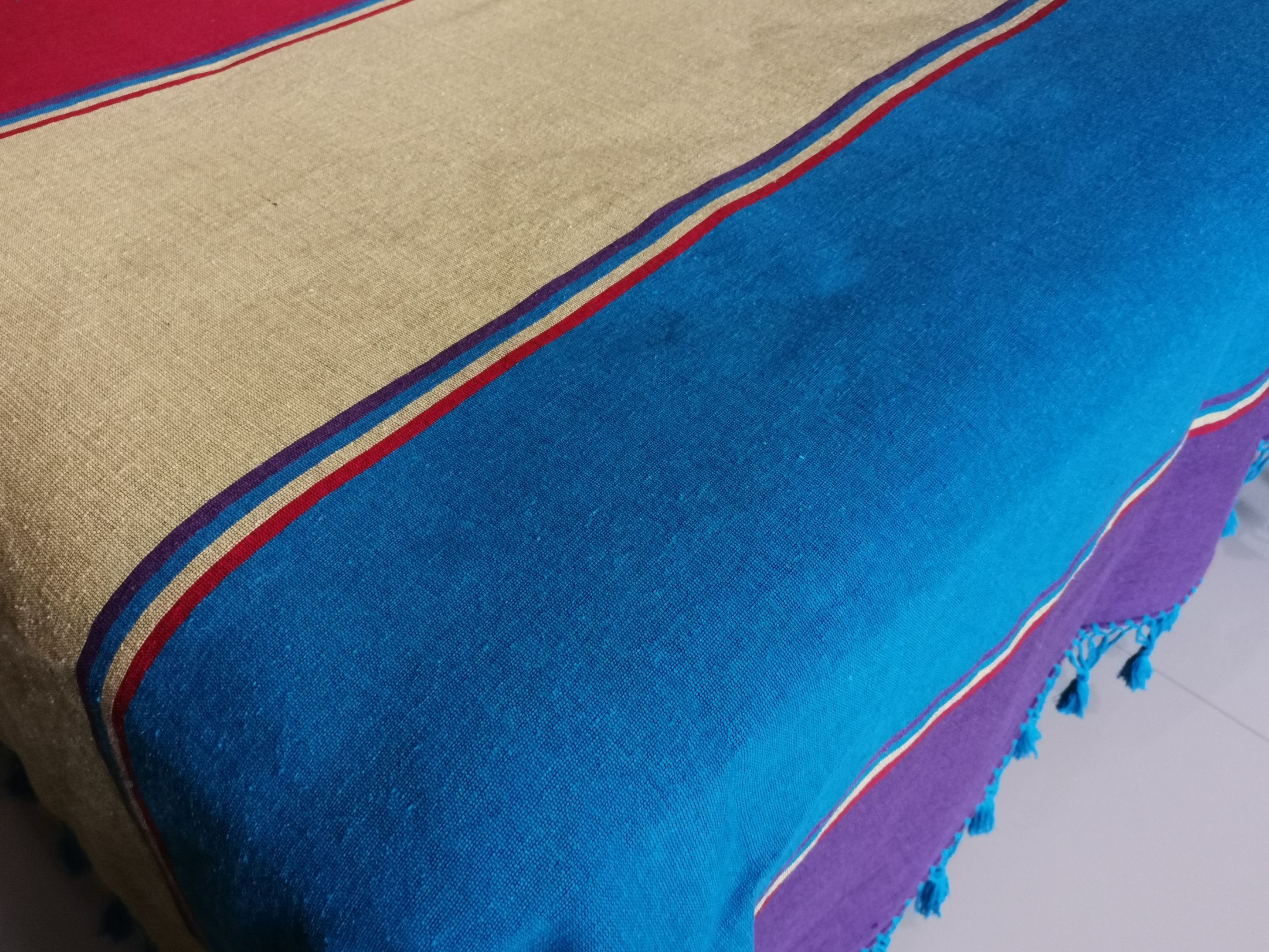 Kit Ropa de Cama Artesanal de Oaxaca Multicolor Tamaño  KING  SIZE