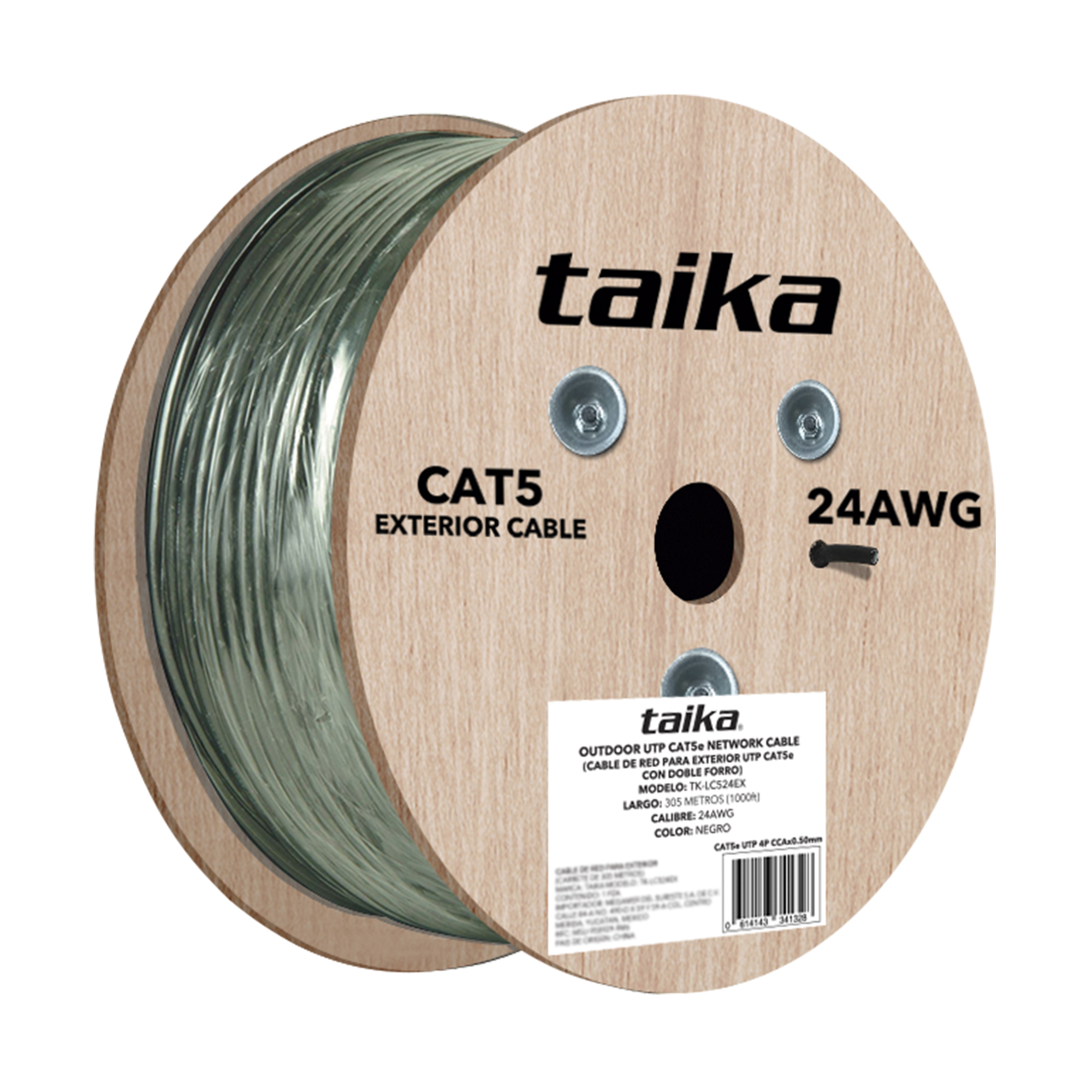 Bobina Para Exterior Taika Cat5e Utp 305 Metros Tk-lc524ex