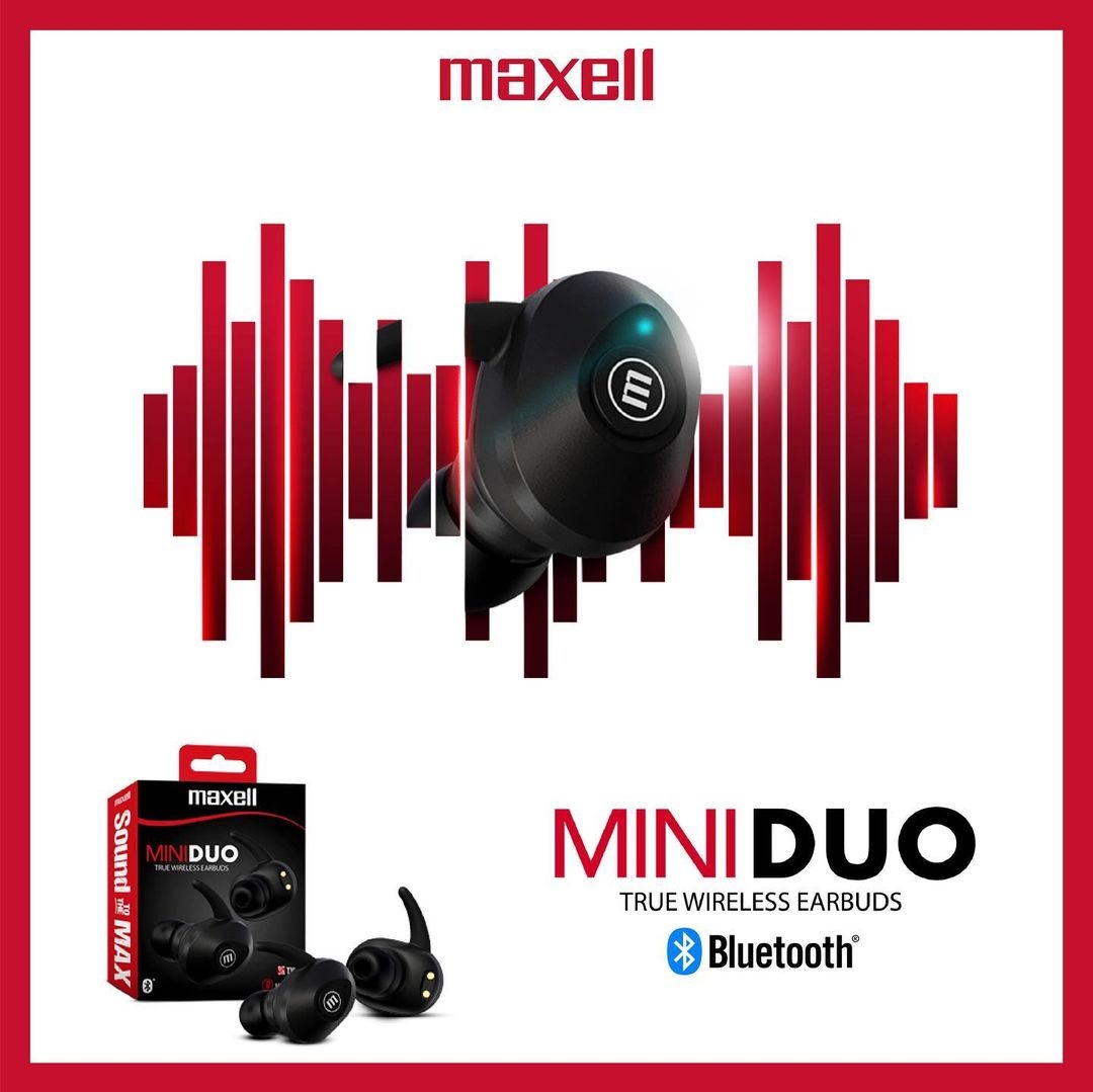 Audífonos Bluetooth Maxell Mini Dúo, True Wireless, 348481